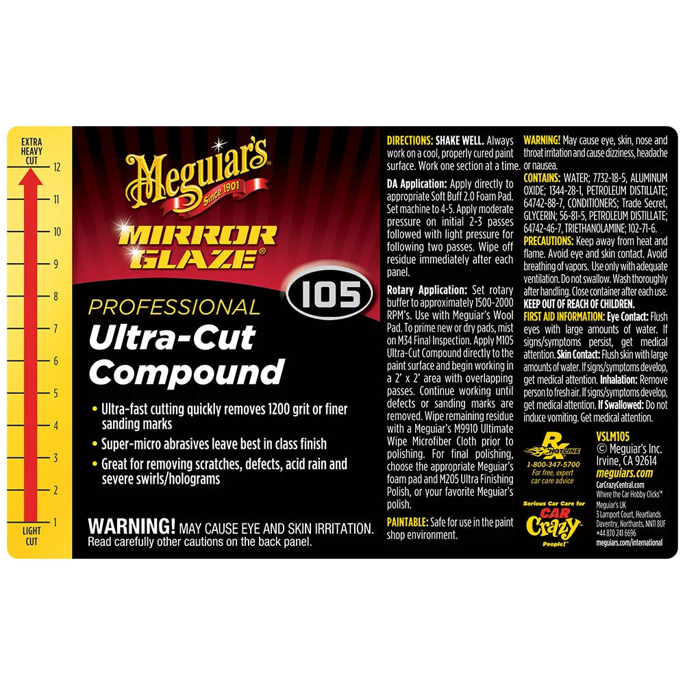 Meguiar's Bottle Label - Ultra-Cut Compound #105