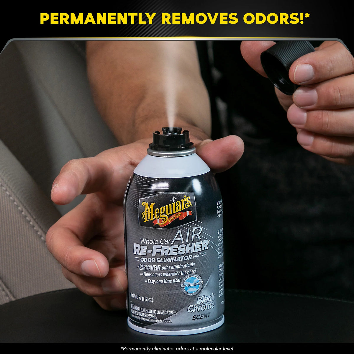 Meguiar's Whole Car Air Re-Fresher Odor Eliminator Mist - Black Chrome Scent - 2 oz