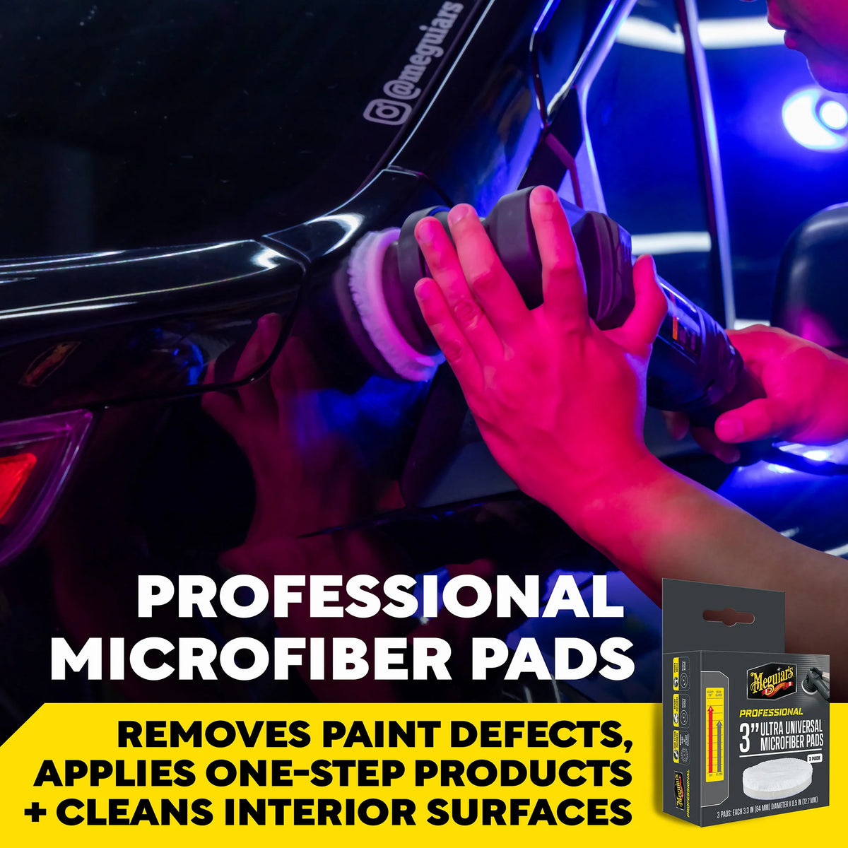 Meguiar's Professional Ultra Universal Microfiber Pads - 3 inch (3-Pack)
