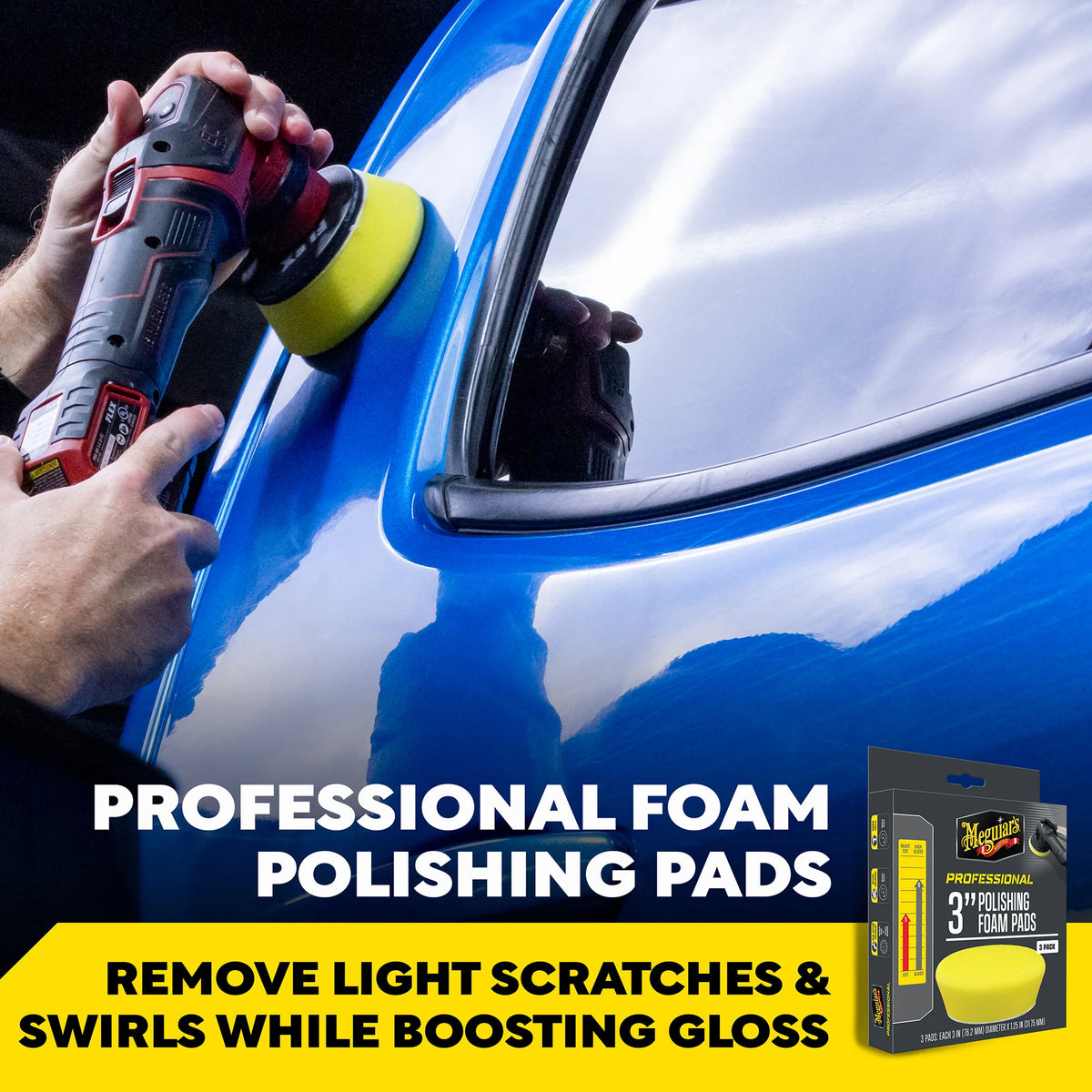 Meguiar's Professional Polishing Foam Pads - 3 inch - Yellow (3-Pack)