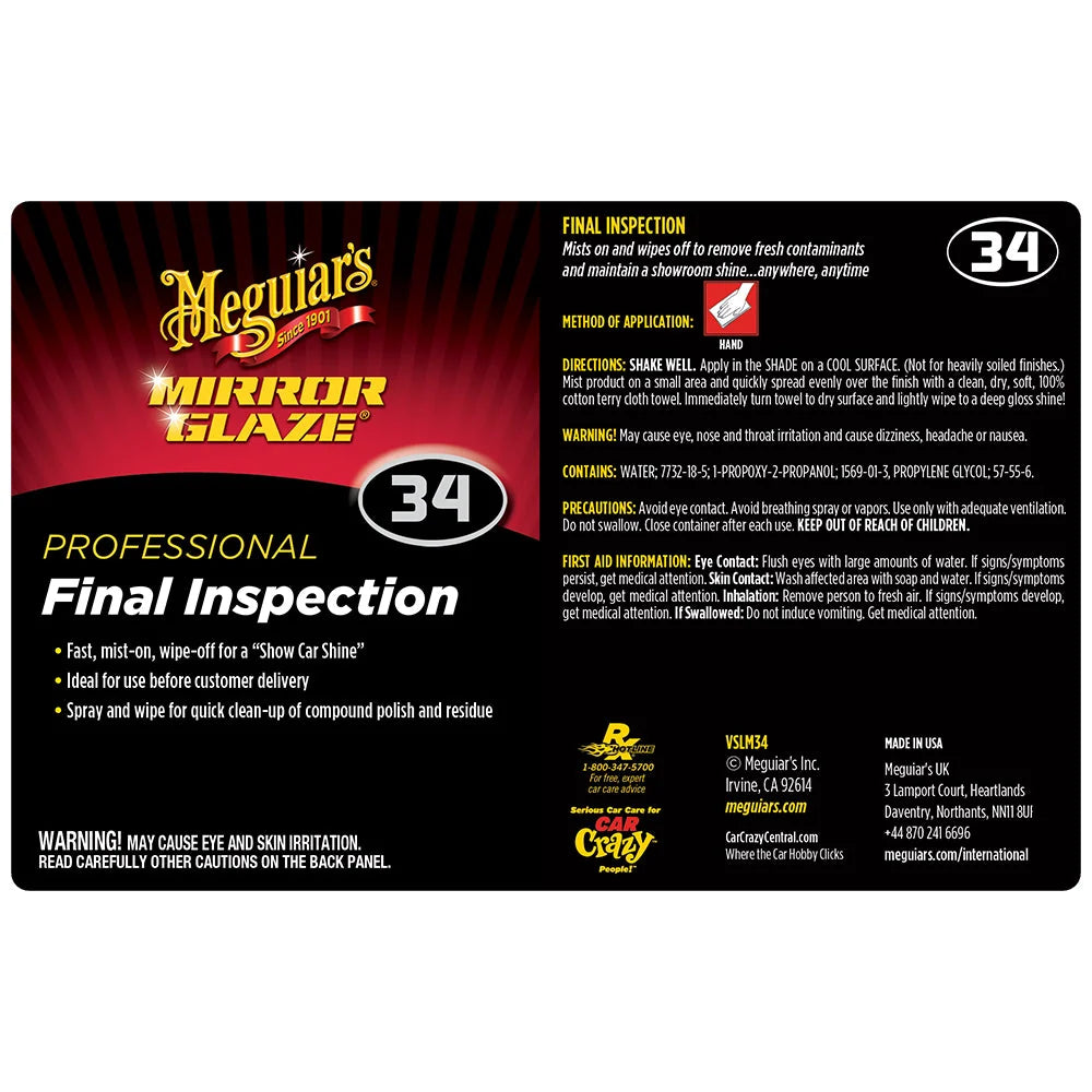 Meguiar's Bottle Label - Final Inspection #34