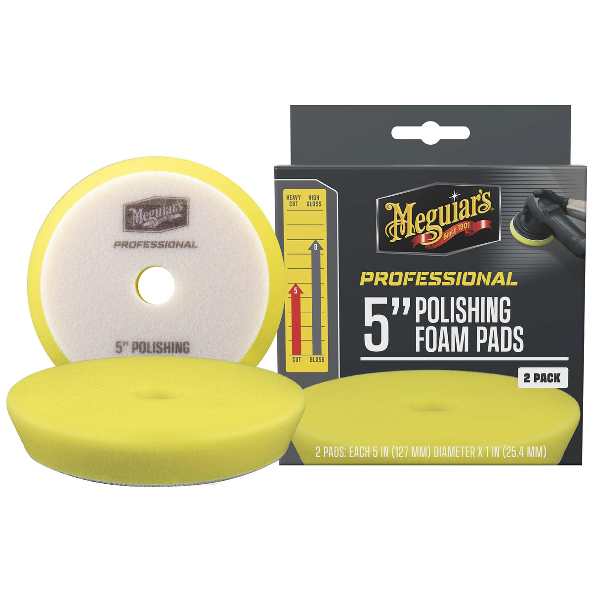 Meguiar's Professional Polishing Foam Pads - 5 inch - Yellow (2-Pack)