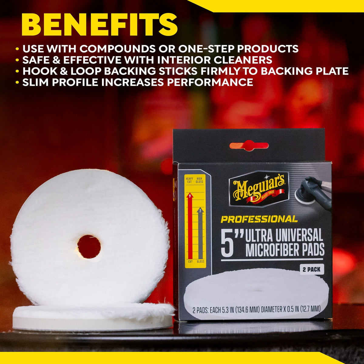 Meguiar's Professional Ultra Universal Microfiber Pads - 5 inch (2-Pack)
