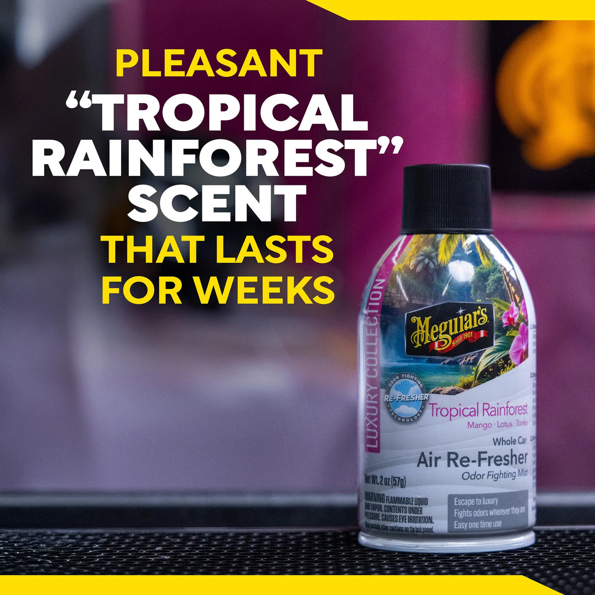 Meguiar's Whole Car Air Re-Fresher Odor Fighting Mist - Tropical Rainforest Scent - 2 oz