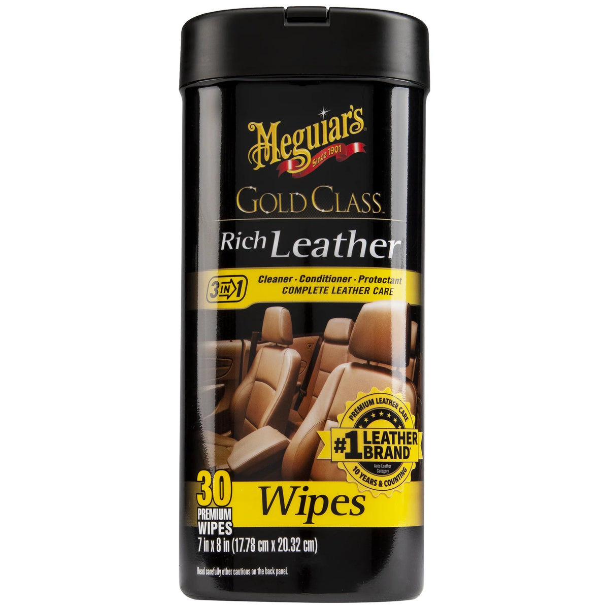 Meguiar's Gold Class Rich Leather 3-in-1 Wipes (30 Wipes)