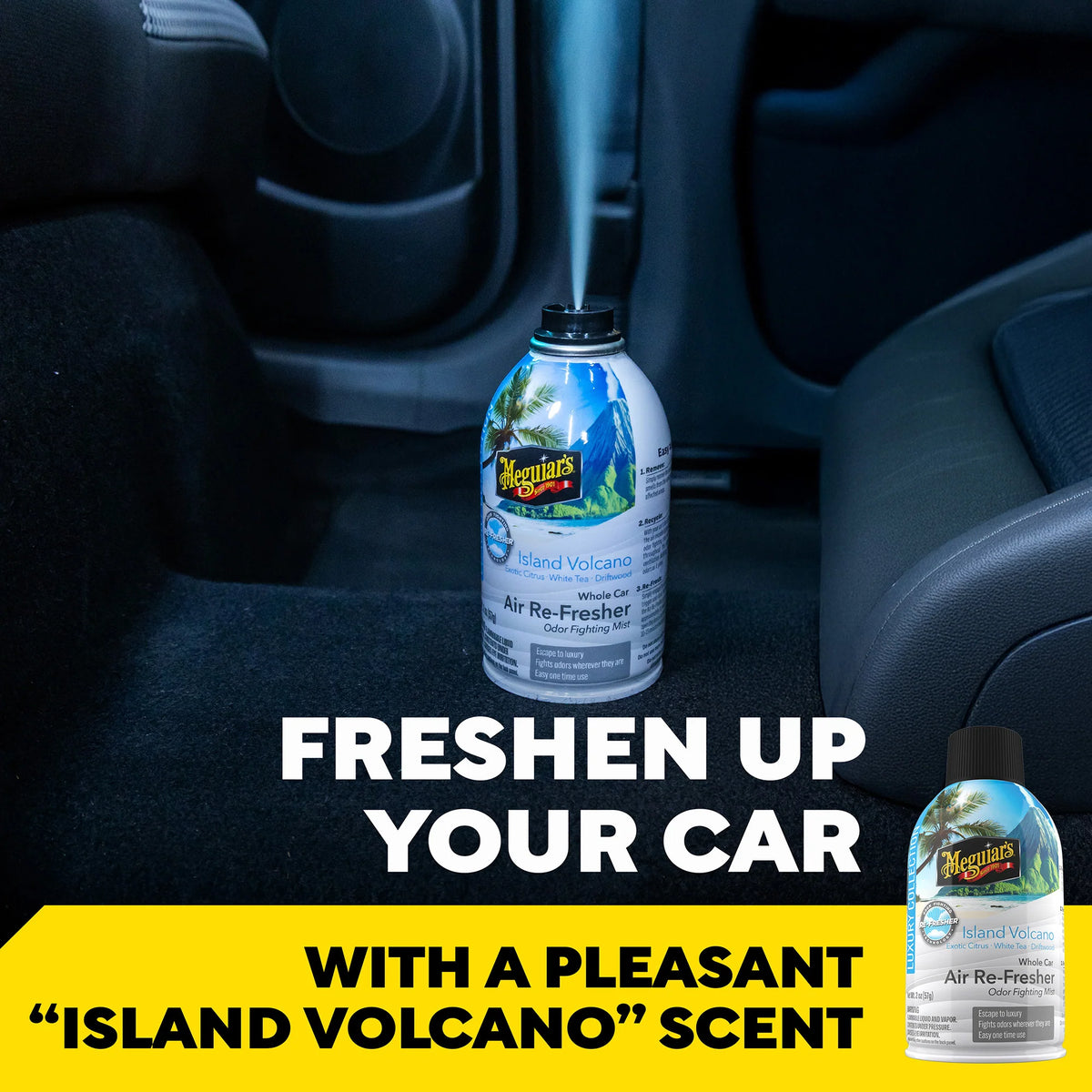 Meguiar's Whole Car Air Re-Fresher Odor Fighting Mist - Island Volcano Scent - 2 oz