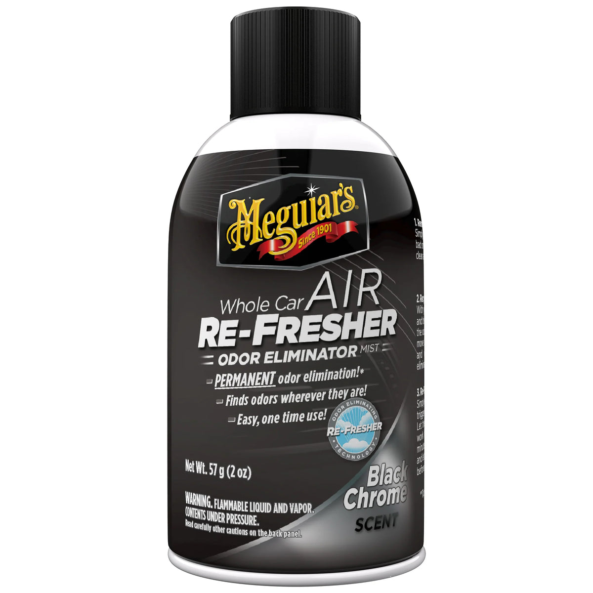 Meguiar's Whole Car Air Re-Fresher Odor Eliminator Mist - Black Chrome Scent - 2 oz