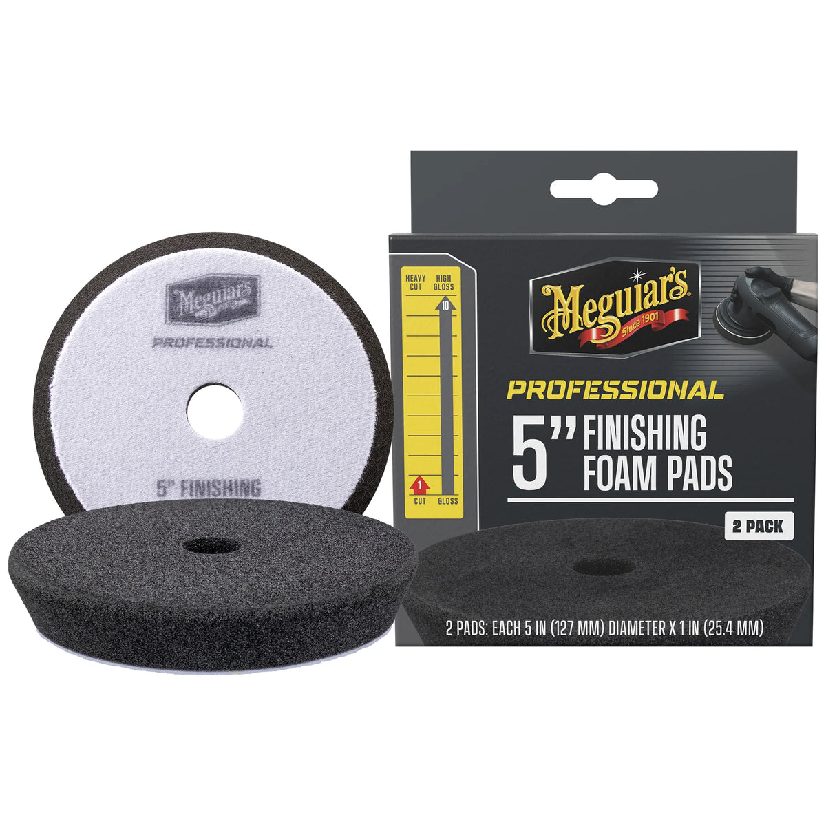 Meguiar's Professional Finishing Foam Pads - 5 inch - Black (2-Pack)