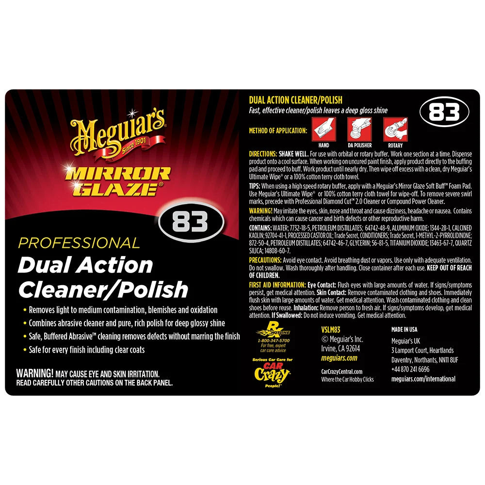 Meguiar's Bottle Label - Dual Action Cleaner Polish #83