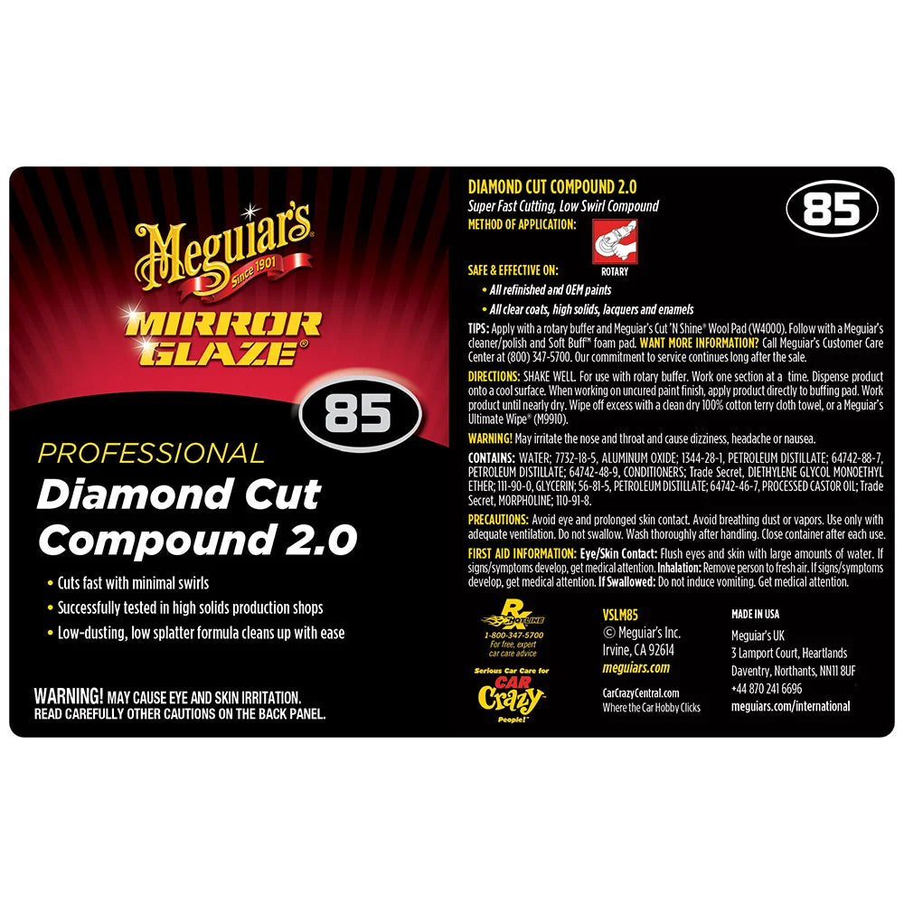 Meguiar's Bottle Label - Diamond Cut Compound 2.0 #85