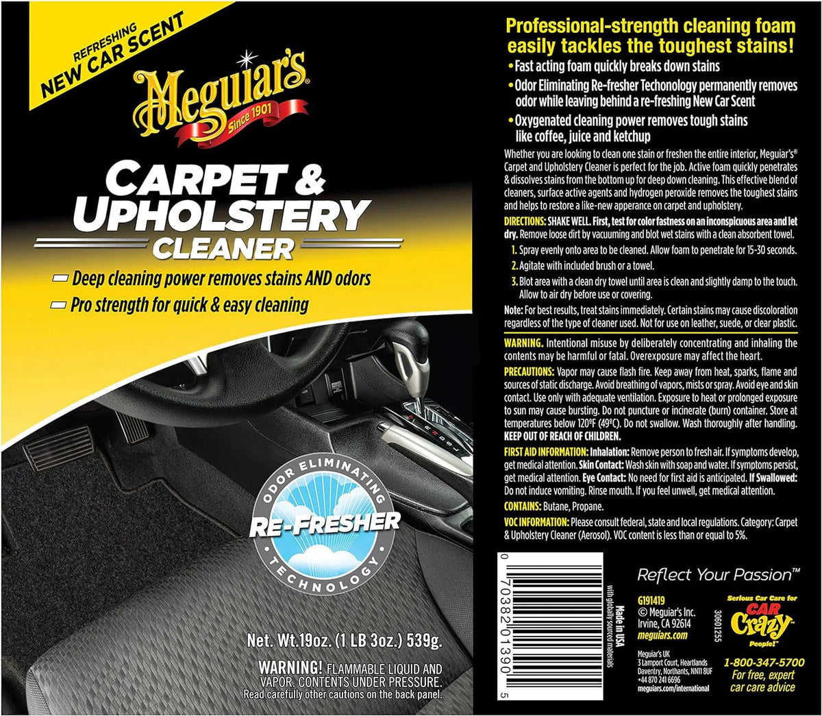Meguiar's Carpet & Upholstery Cleaner - 19 oz
