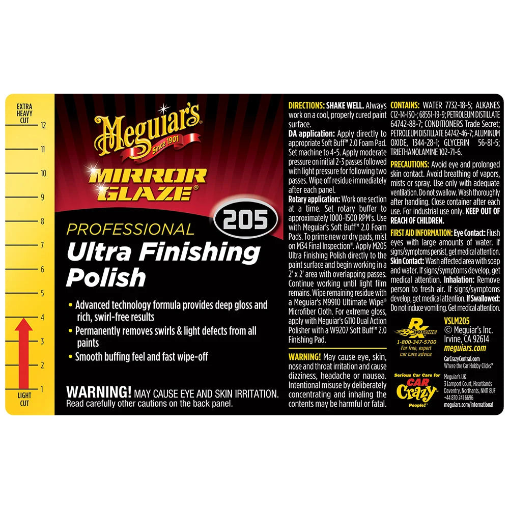 Meguiar's Bottle Label - Ultra-Finishing Polish #205