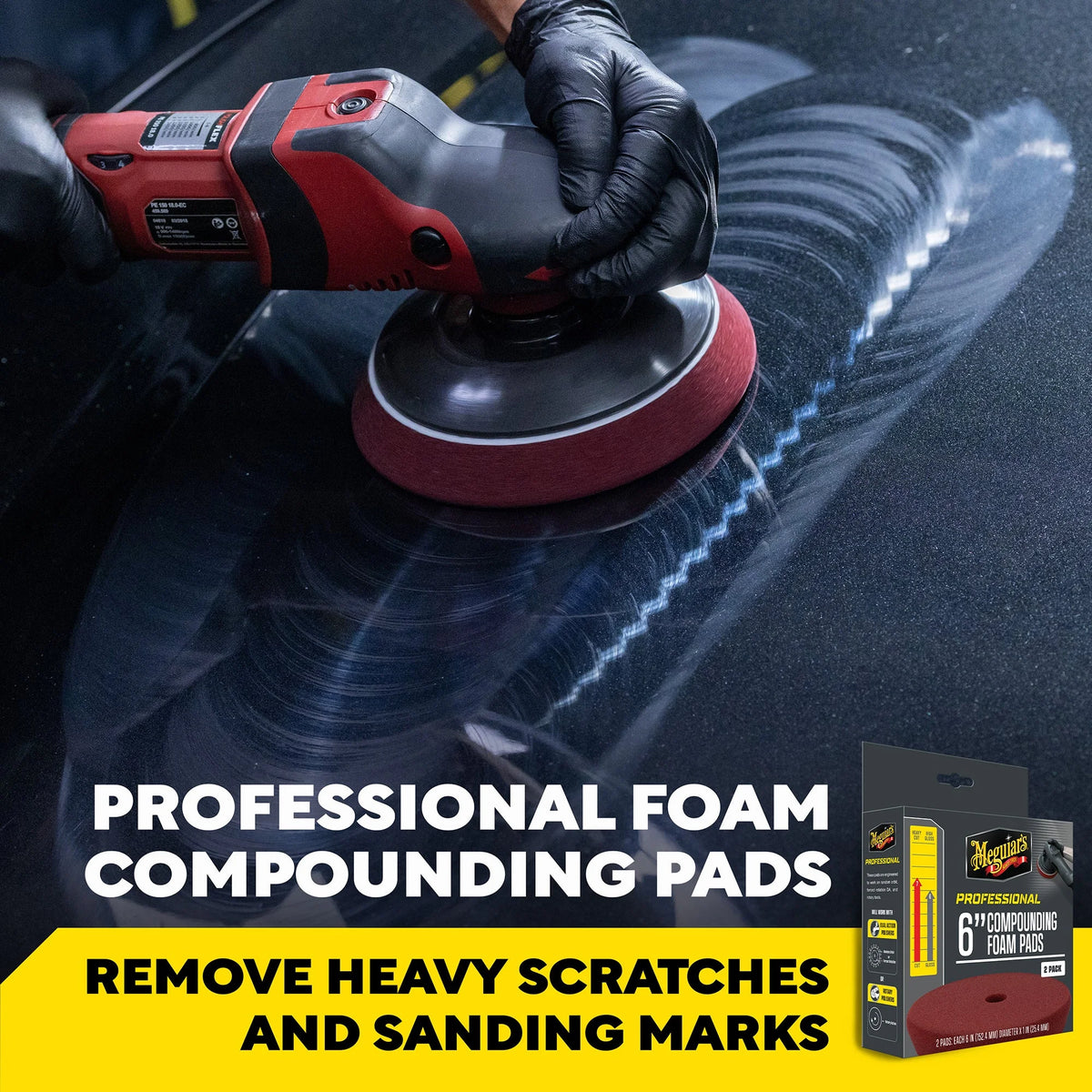 Meguiar's Professional Compounding Foam Pads - 6 inch - Red (2-Pack)