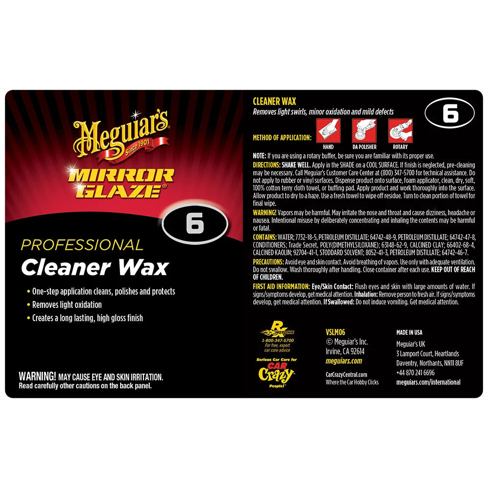 Meguiar's Bottle Label - Cleaner Wax #06