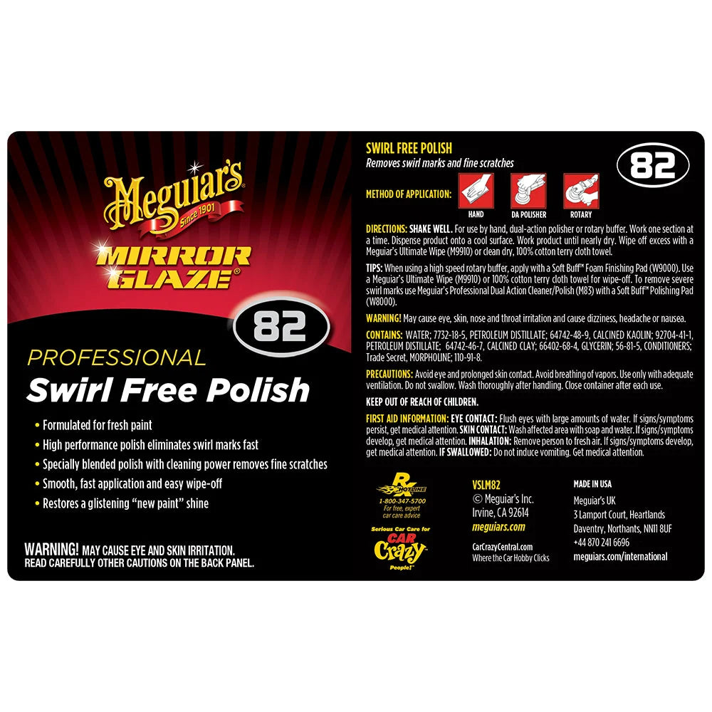Meguiar's Bottle Label - Swirl Free Polish #82