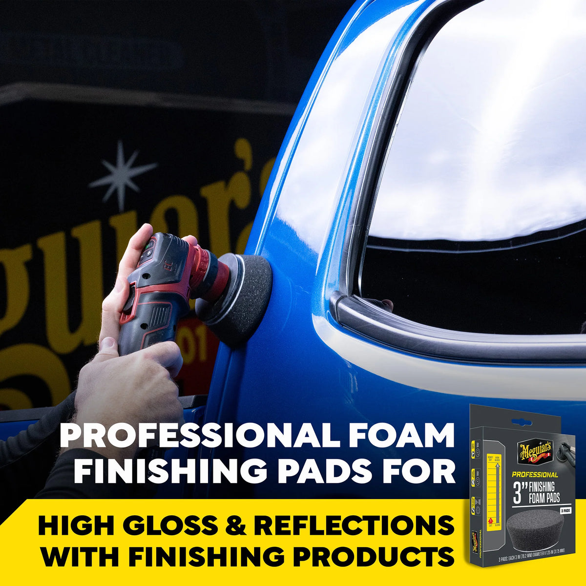 Meguiar's Professional Finishing Foam Pads - 3 inch - Black (3-Pack)