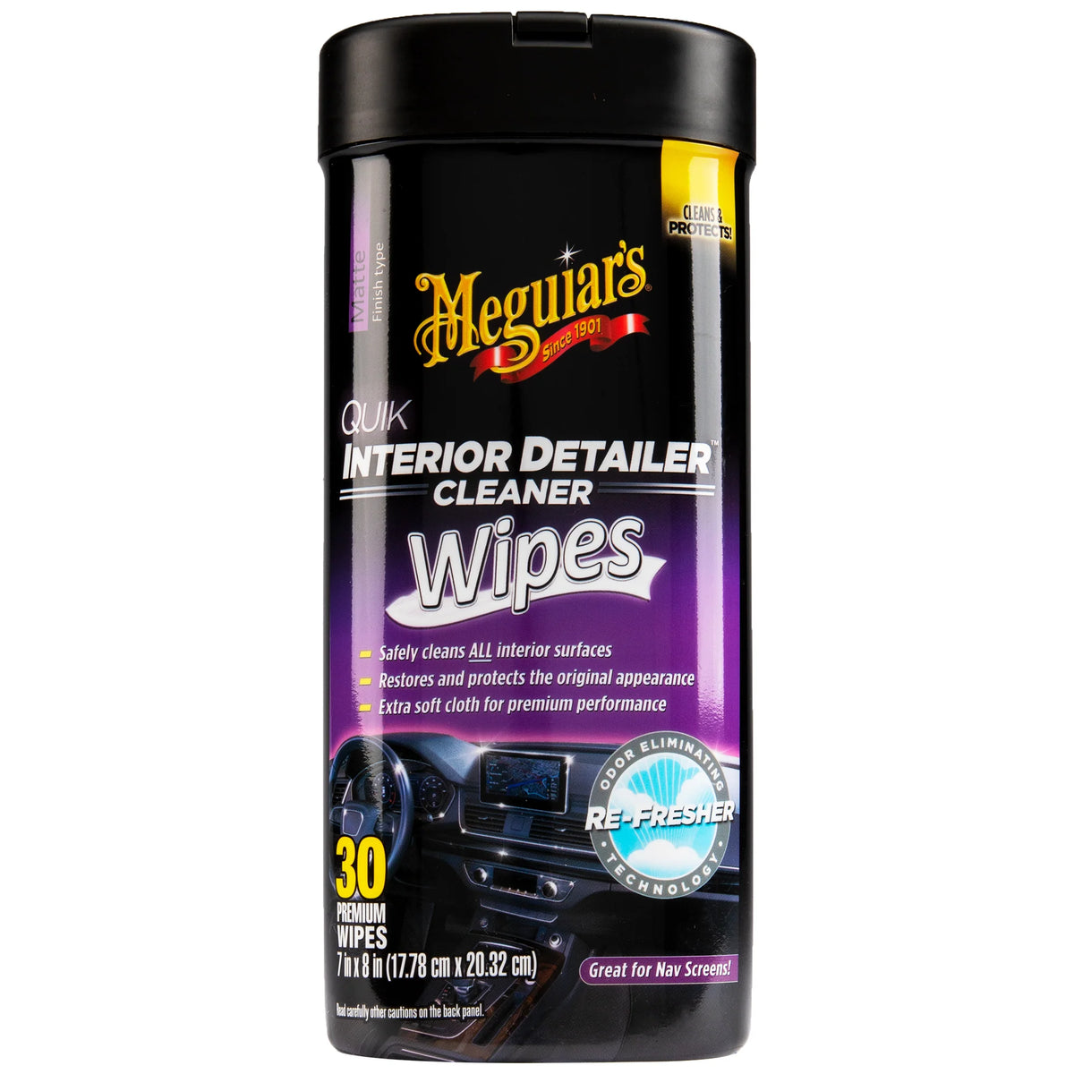 Meguiar's Quik Interior Detailer Cleaner Wipes (30 Wipes)