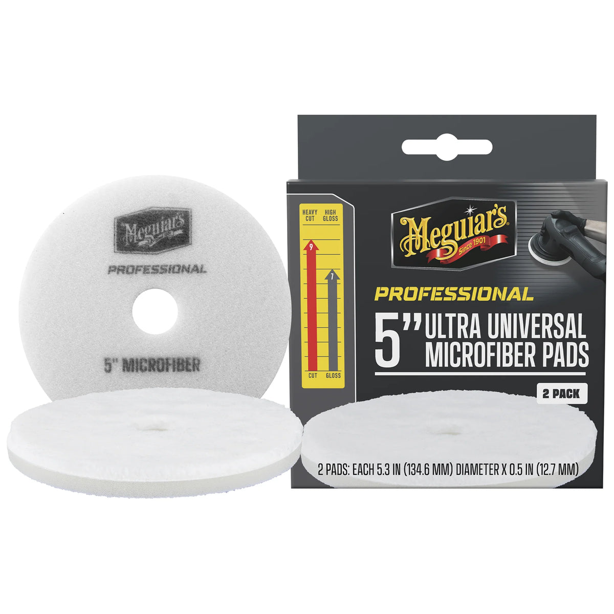 Meguiar's Professional Ultra Universal Microfiber Pads - 5 inch (2-Pack)