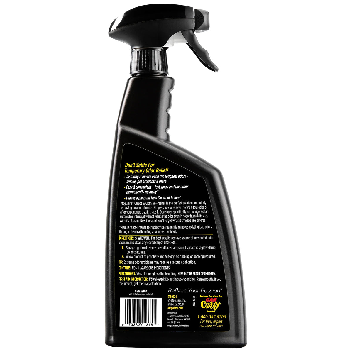 Meguiar's Carpet & Cloth Re-Fresher Odor Eliminator Spray - 24 oz